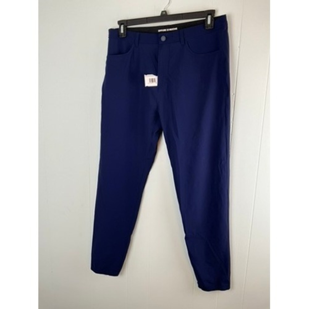 Rhone Mens Commuter Pants Navy Blue Slim Tapered Stretch Chino Size 34 x 29